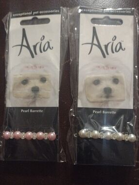 Aria Pink Pearl and Crystal Hair And Ivory Pearl and Crystal Barrettes